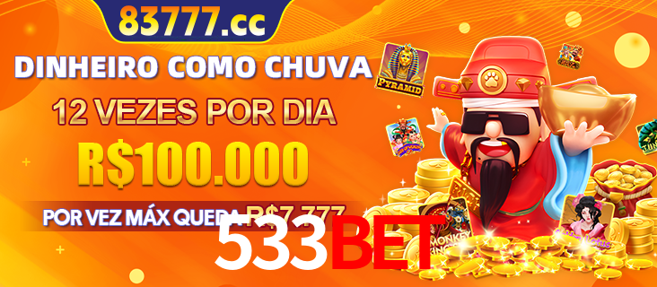Banner do programa de recompensas Recomende para amigos do 533BET, detalhando os bônus por convidar amigos, com prêmios que chegam a R$288.888.